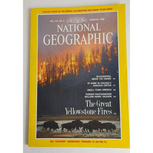 National Geographic February 1989 Parks Skyscraper Jackson Forest Fires Town Map